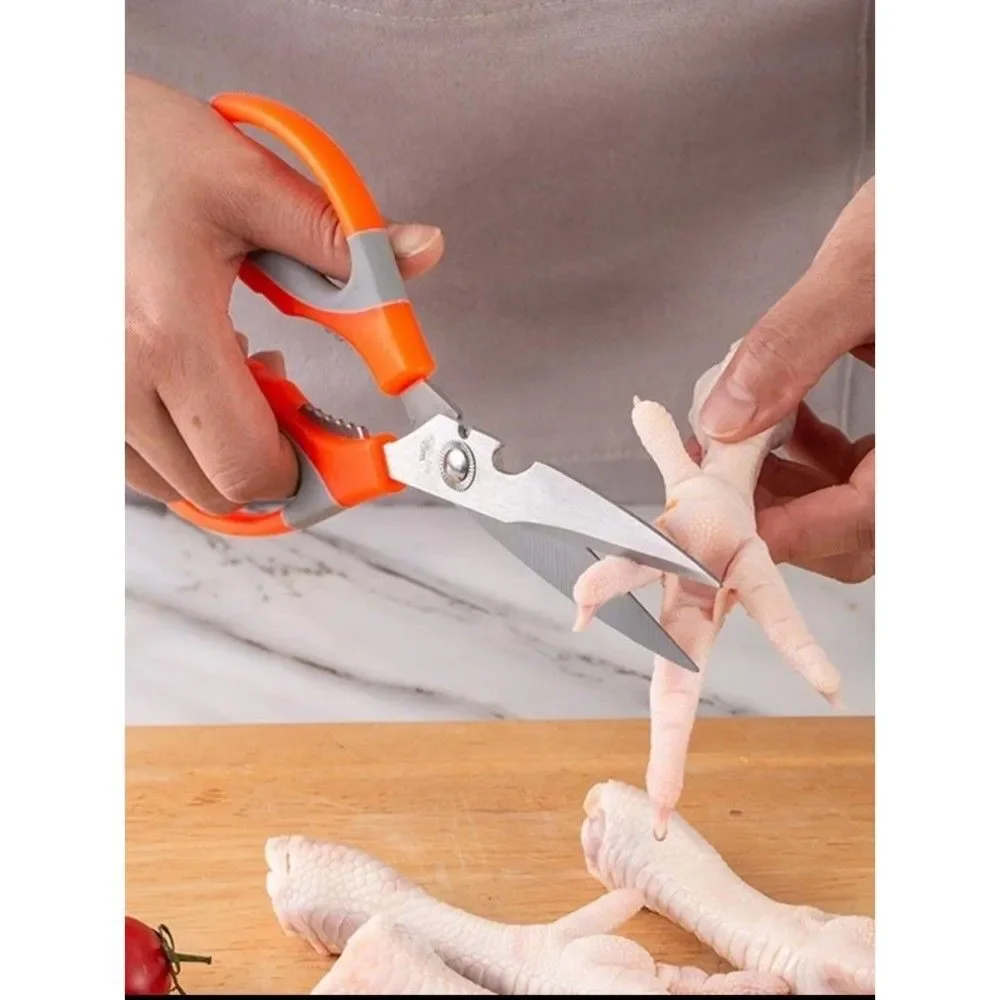 Kitchen Scissors 3 Ultra Sharp Orange Stainless Steel Kitchen Shears Meat Sb